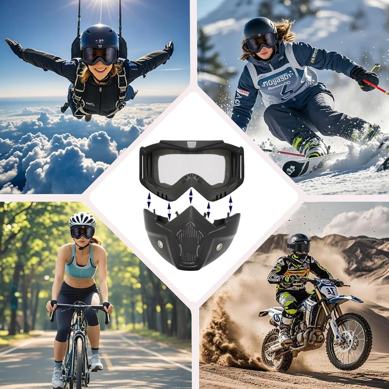 OQUQO Airsoft Mask Full Face, Paintball Mask, Tactical Mask, Motorcycle Helmet Goggles with Removable Face Mask for Men Women - Image 2